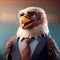 Eagle Businessman In The Office. Generative AI