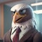 Eagle Businessman In The Office. Generative AI