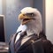 Eagle Businessman In The Office. Generative AI