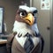 Eagle Businessman In The Office. Generative AI