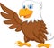 Eagle cartoon waving