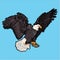 Eagle character 8 bit with pixel art style