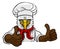 Eagle Chef Mascot Sign Cartoon Character
