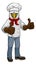 Eagle Chef Mascot Thumbs Up Cartoon