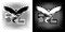 Eagle Chopper motorcycle and electric black white clipart