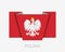 Eagle with a Crown. The National Emblem of Poland. Flat Icon Wav
