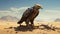 Eagle In The Desert: Unreal Engine Render With Hyper-realistic Sci-fi Elements