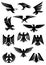 Eagle or falcon, aquila or hawk heraldic badge