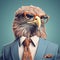Eagle In Glasses: A Realistic Depiction Of Avian Fashion