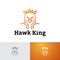 Eagle Hawk Bird King Golden Crown Logo Template