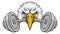 Eagle Head Barbell Lifting Weight Gym Mascot