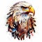 eagle head calculated in a reative,tattoostyle as clipart