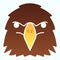 Eagle head flat icon. Birds head vector illustration isolated on white. Powerful looking hawk outflat style design