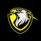 Eagle head with shield yellow color