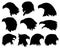 eagle head silhouette vector on white background