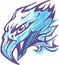Eagle head symbol vector design in blue colors