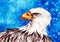 Eagle Head Watercolor Illustration Painting at the paper. Original Artistic watercolour Bird Animal artwork can be used