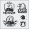 Eagle heraldry coat of arms. Labels, emblems and design elements for sport club.