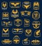 Eagle icons, heraldic badges, corporate identity