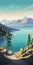 Eagle Lake, California Poster: Serene Marine Views In James Gilleard\\\'s Style