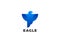 Eagle Logo Design Geometric Style Vector Template. Bird Falcon Soaring Wings Logotype concept icon