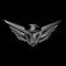 Eagle Logo. Metallic Eagle Head tactical triangle gear vector logo design illustration template