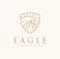 Eagle logotype falcon shield logo Line Style design Vector Image Illustration for Business.