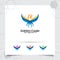 Eagle mascot logo design vector with concept of flying phoenix flapping wings illustration