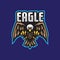 Eagle mascot vector e sport logo template