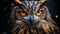Eagle owl, majestic bird of prey, staring into night darkness generated by AI