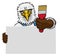 Eagle Painter Decorator Paint Brush Mascot Man