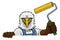 Eagle Painter Decorator Paint Roller Mascot Man