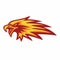Eagle Phoenix Burning Fire Mascot Logo Flame Sports Mascot Design Vector