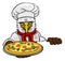 Eagle Pizza Chef Cartoon Restaurant Mascot Sign