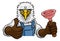 Eagle Plumber Cartoon Mascot Holding Plunger