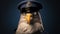 Eagle In Police Uniform: Photorealistic Surrealism On Dark Blue Background
