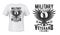 Eagle print t-shirt mockup, military veterans club