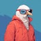 Eagle With Red Jacket And Blue Sunglasses: Modern Pop Culture Editorial Illustration