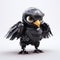 Eagle Robot Pet: Black Fur, Cute Appearance, 8k Hd Quality