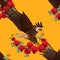 Eagle with roses seamless pattern