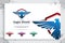 Eagle shield vector logo designs with modern style for technology company, Bird shield illustration for cyber security and