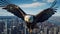 Eagle Soaring Above Manhattan: Hyperrealistic 8k Illustration