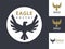 Eagle vector logo template. Eagles icon in a circle. Simple style