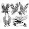 Eagle Wing Fly  Hawk Black Vector illustration