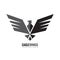 Eagle wings - vector logo template concept illustration. Bird silhouette graphic sign. Heraldic symbol. Design element