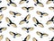 Eagles on the white background. Vector seamless pattern with birds.