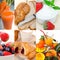 Ealthy vegetarian breakfast collage