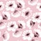 Eamless pattern pink watercolor flowers