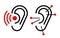 Ear acupuncture and hearing aid icon