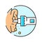 ear cleaning audiologist doctor color icon vector illustration